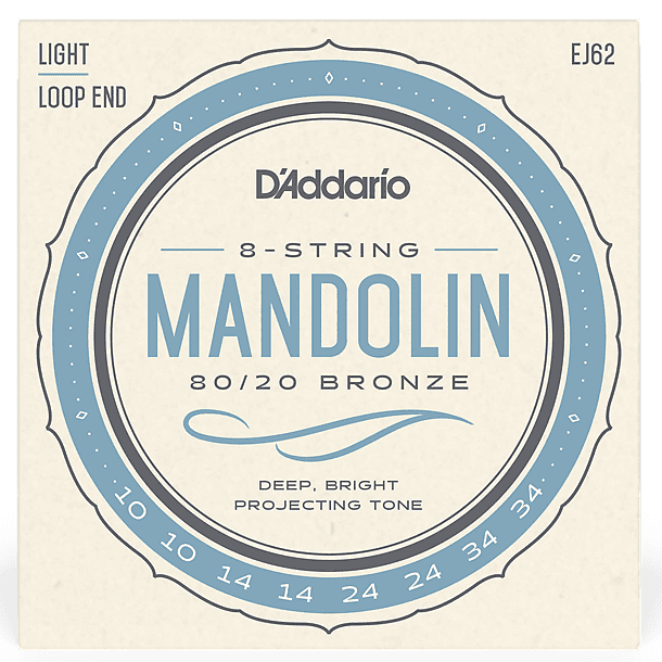 D'Addario EJ62 80/20 Bronze Mandolin Strings Light 10-34 Standard image 1