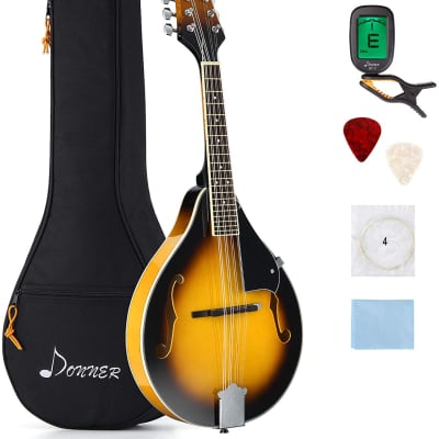 A Style Mahogany Mandolin with Tuner String Gig Bag and Guitar Picks Bundle Full Kit for sale