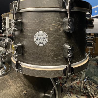 Russ McKinnon's (Barry Manilow, Tower of Power) PDP Concept Maple Classic Bop 3-piece Set - Satin Walnut with Wood Hoops image 15