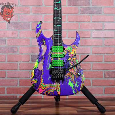 Ibanez Pia77BON Steve Vai Signature Limited Edition Brilliance of Now Hydro Dip Glow in the Dark Japan 2023 w/OHSC image 1