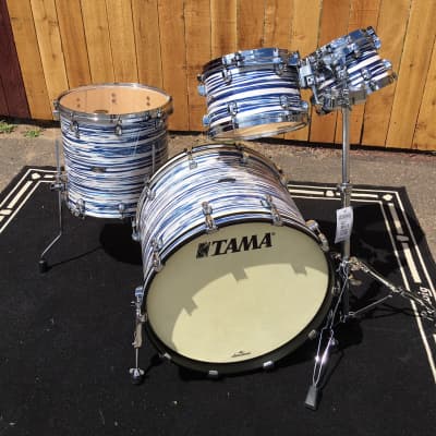 Tama  Starclassic all Maple series || Blue & White Oyster wrap|| 4pc Shell Pack || 22"/10"/12"/16" image 3