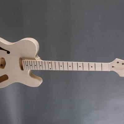 Unbranded Tele Thinline Style Semi Hollow Body Electric Guitar DIY Kit Natural Unfinished image 10
