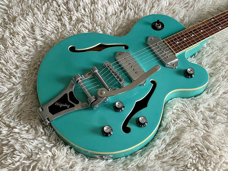 Epiphone Wildkat Seafoam Green Semi Hollow Electric Guitar | Reverb