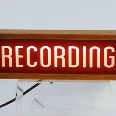 Studio Warning Sign, 14", "Recording", Red BG image 4