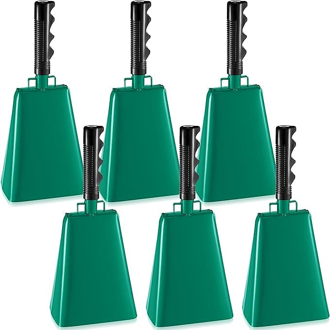 6 Pcs Metal Cowbells With Handle, Loud Cow Bells Noise Makers For Sporting  Events Football Games, School Cheering Hand Bell Percussion Musical