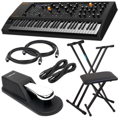 StudioLogic Sledge Black, Keyboard Stand, Keyboard Bench, Sustain Pedal, (2) Midi cables, (2) 1/4 cables Bundle image 1