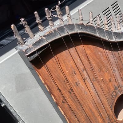 Vintage! Wooden 15 String Zither Lap Dulcimer Harp ~ Adjustable Tune Instrument image 5