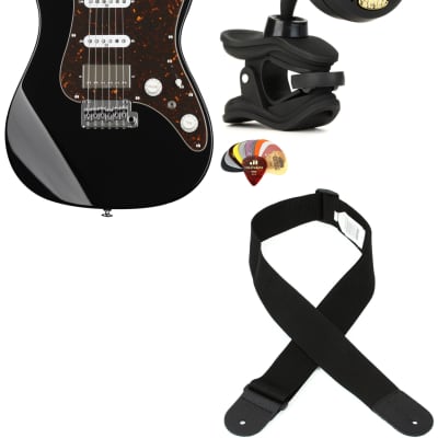 Ibanez Prestige AZ2204N Electric Guitar - Black  Bundle with Snark ST-8 Super Tight Chromatic Tuner... (4 Items) for sale