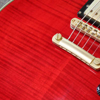 Jay Turser Serpent Les Paul Stle Guitar Trans Red Flametop + Case image 6