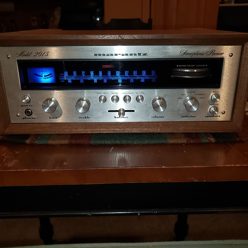 Very Mint Marantz 2015 Receiver and Awesome Walnut Cabinet image 1