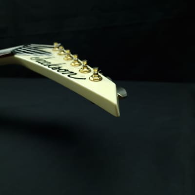 Jackson RR5 Rhoads Pro 2007 Ivory with Black Pinstripes Made in Japan Neck Through Seymour Duncan JB and Jazz pickups image 7