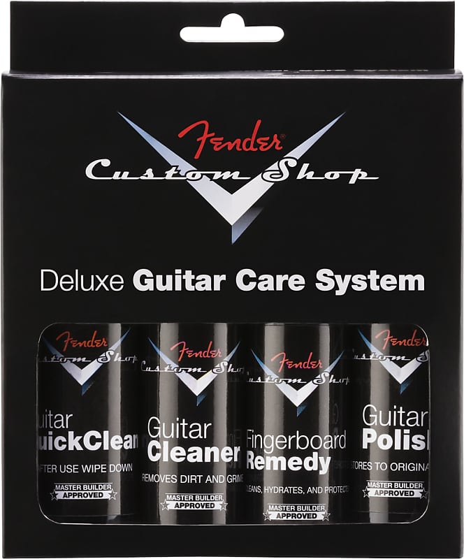 Fender Custom Shop Deluxe Guitar Care System, 4 Pack, Black image 1