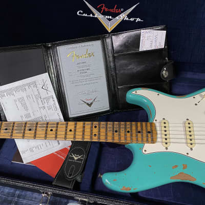 NEW ! 2023 Fender Custom Shop 69 Heavy Relic Stratocaster - Seafoam Green - Handwound PU's Jimi Hendrix Vibe - 7.7 lbs - Authorized Dealer image 12