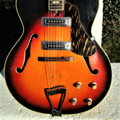 Kawai Jazz Guitar, 1960',  Japan,  17" Body,  2 Pu. Sunburst Finish image 3