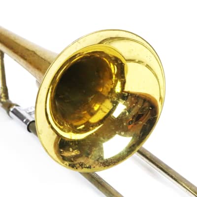 1960s Getzen Super Deluxe Tenor Trombone Brass Chrome Jazz Band Studio Stage Model Instrument Horn Made in USA Original Hard Shell Case (T178) image 7