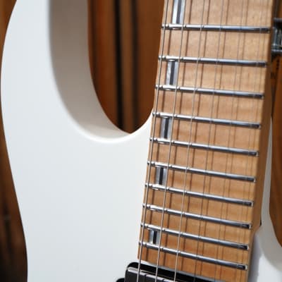 ESP Custom Shop Original M-II DLX Maple Board Snow White Satin 6-String w/ Case (2025) image 9