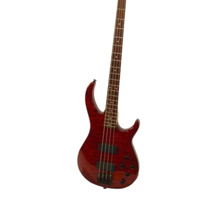 Peavey Millennium 4 AC BXP Bass Guitar, Quilt Top, Transparent Red for sale