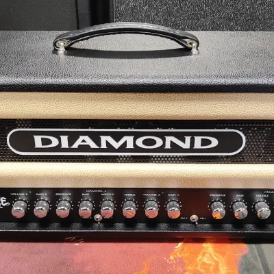 Diamond Spitfire II Head / Point to Point hand wired / 100W / Black/Creme. for sale