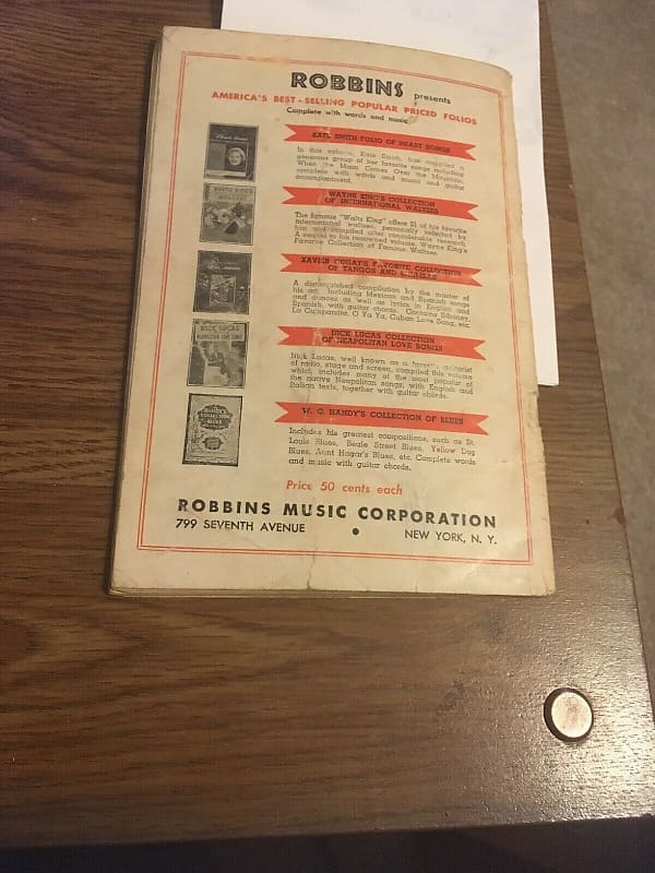 American Cowboy Songs With Guitar Chords 1936 Robbins Music Corp