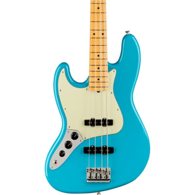 Fender American Professional II Jazz Bass, Maple Fingerboard, Miami Blue, Left Handed for sale