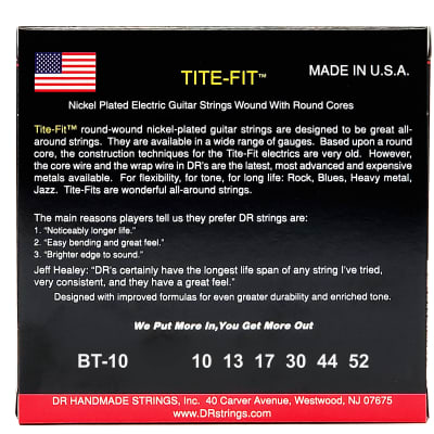 DR Strings Tite-Fit Nickel Plated Electric Guitar Strings: Medium To Heavy 10-52 image 3