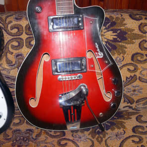 Vintage  RARE Melodija Menges hollow body Jazz guitar archtop 1960 s imagen 11