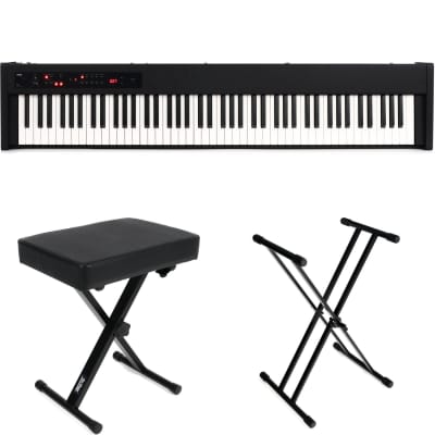 Korg D1 88-key Stage Piano / Controller Essentials Bundle (Black)