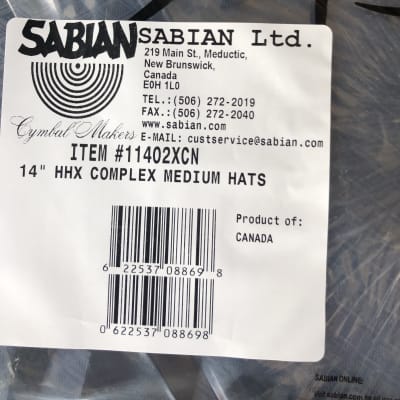 Sabian 14" HHX Complex Medium HiHat Cymbals image 4