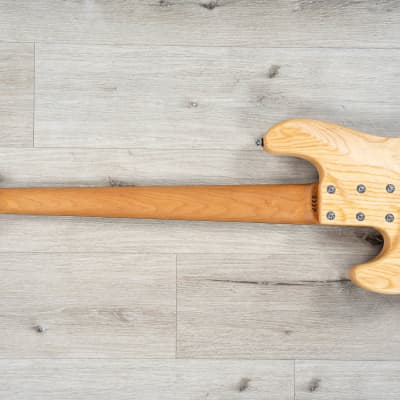 Mayones Jabba Custom 5 5-String Bass, Ebony Fretboard, Curly Redwood Top, Trans Natural Satine image 8