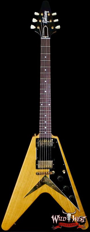 Gibson Custom Shop 1958 Korina Flying V Reissue Natural (Black Pickguard) image 1