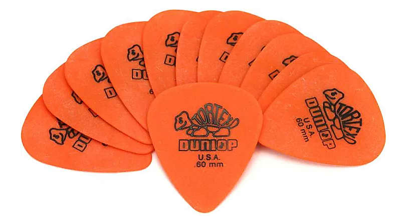 Dunlop 418P060 Tortex Standard Guitar Picks .60mm Orange 12-pack image 1