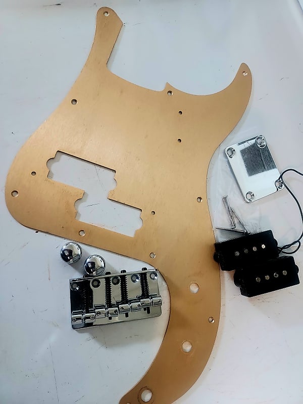 Fender PBass parts gold anodized pickguard, pickup Reverb