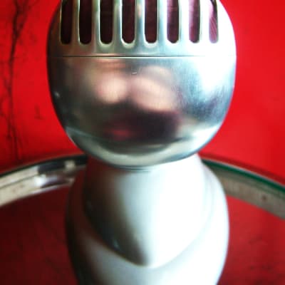 Vinatge 1940's Shure 55 dynamic microphone satin chrome w S-36 desk stand Elvis # 9 image 11