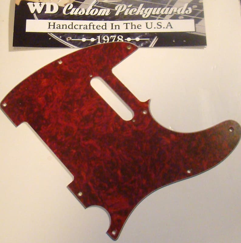 High Quality 8 Hole Laminated Red Tortoise Shell Pickguard for Fender® Telecaster®. image 1