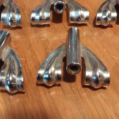 Ludwig Bass Drum Claws Chrome 60s 70s VINTAGE Nice Shape !  LOT of 6  BONUSES Standard 3 T-RODS image 2