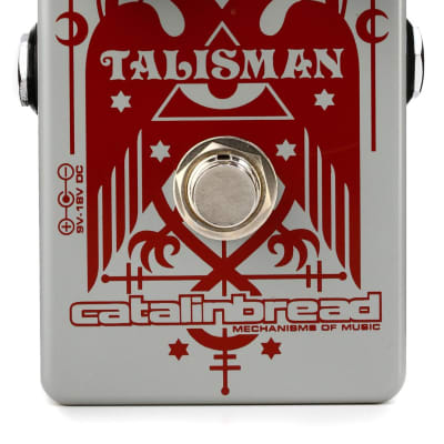 Catalinbread Talisman Plate Reverb Pedal  Bundle with Barefoot Buttons V1 Standard Footswitch Cap - Silver image 2