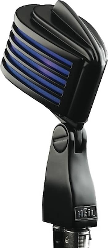 The Fin - Black Body/Blue LED - Retro-Styled Dynamic Cardioid Microphone image 1