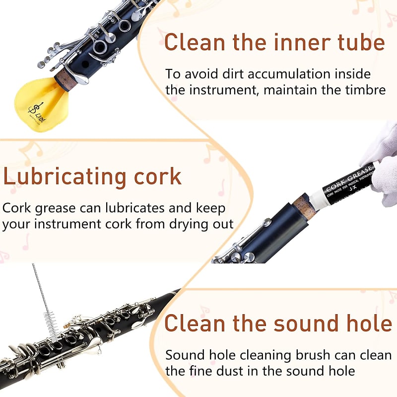 1pc Flute Cleaning Rod, Wind Instrument Cleaning Tool With 3pcs