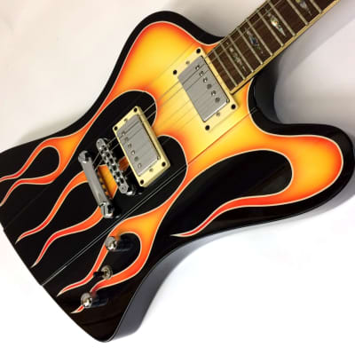 GMP FB Thunderbird Style Guitar w/ Flames and Case! image 3