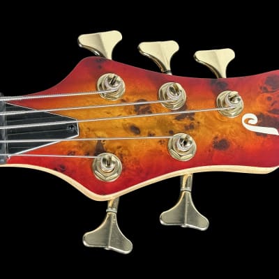 2021 Jackson Pro Series SBP V Spectra Burl Top 5-String Bass ~ Transparent Cherry Burst image 10