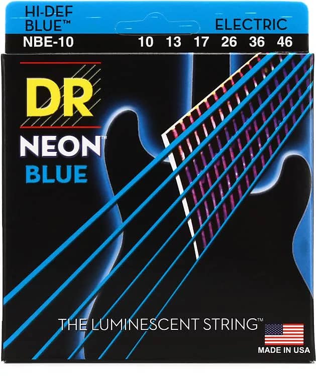 DR NBE-10 NEON Hi-Def Coated Electric Guitar Strings - Medium (10-46) image 1
