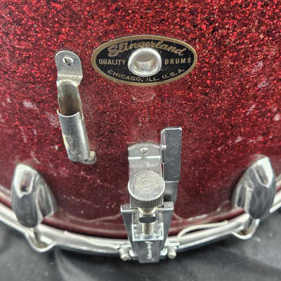 Slingerland Marching Snare Drum - 15x12 1960s - Red Sparkle image 8