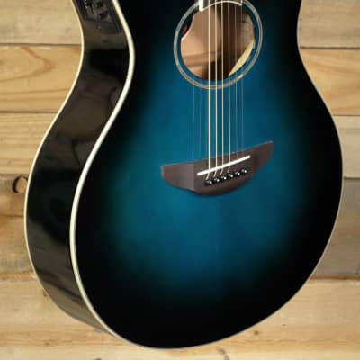 Yamaha APX600 Thinline Acoustic/Electric Guitar Oriental Blue  Burst for sale