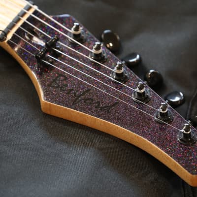 Benford Guitars Modern S Double-Cut Electric Guitar Purple Sparkle w/ Birdseye Maple Neck + OGB image 11