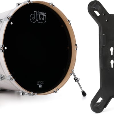 DW Performance Series Bass Drum - 18 x 22 inch - White Marine FinishPly  Bundle with Kelly Concepts Kelly SHU FLATZ System for Shure Beta 91 / 91A image 1
