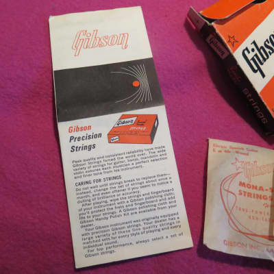 RARE vintage 1960's Gibson string box + string price list for Les Paul archtop L5 super 400 SG image 5