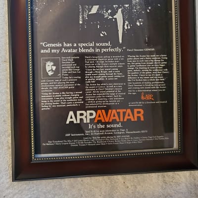 1978 ARP Instruments Color Promotional Ad Framed Arp Avatar Daryl Steurmer Genesis Original