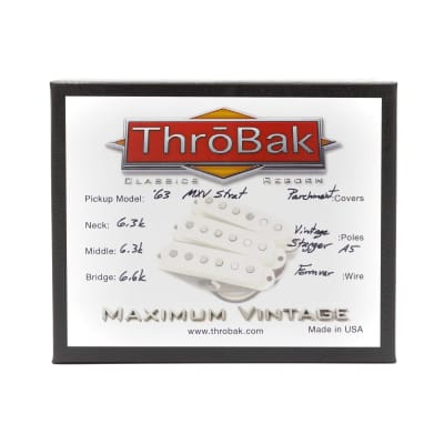 ThroBak Pickups - `63 MXV Strat Pickup Set - Parchment image 2