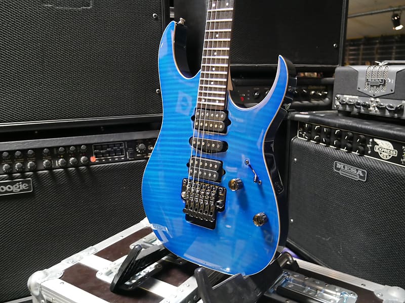 ギター Ibanez RG3770FZ PrestigeTransparentBlue Ibanez RG Prestige RG3770FZ – TR 6 String Electric Guitar