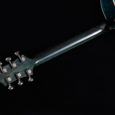 Hsienmo KOI Fish Aqua Blue Full Solid Acoustic Guitar with hardcase image 13